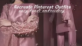 Thumbnail: Recreate Pinterest Viral Outfit 🎀 | Easy Beads Embroidery ✨️
