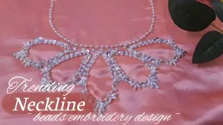 Thumbnail: Most Trending Neckline Beads Embroidery Design ✨️| Hand Embroidery Work | Bead Embroidery Design 💖