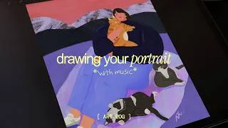 Thumbnail: draw with me on a flight \ wip from sketch to finish with music ₍^. .^₎Ⳋ