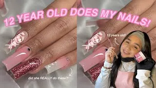 Thumbnail: 12 YEAR OLD DOES MY NAILS!?! || Selena Santos