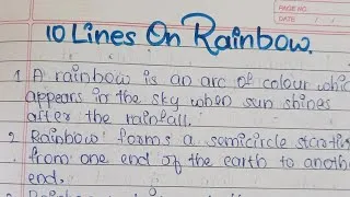 Thumbnail: 10 lines on Rainbow 🌈// Essay on Rainbow 🌈#rainbow #selfwritingworld #rainyseasonspecial 