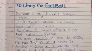 Thumbnail: 10 lines on Football sport // Football essay in english #football #selfwritingworld