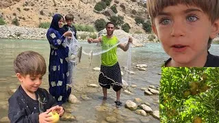 Thumbnail: Selin in the raging river! 🎣 A risky day of fishing in the heart of nomadic life.