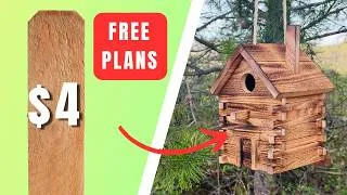 Thumbnail: Make This Log Cabin Birdhouse for Under $4 (FREE PLANS)