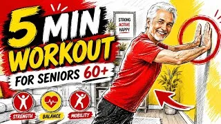 Thumbnail: 5-Minute Morning Workout for Seniors Over 60 (No Equipment!)