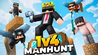 Thumbnail: Minecraft Manhunt Speedrunner vs 4 Hunters