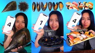 Thumbnail: Eat seafood in __ bites compilation🦞🪼🦑🦀🐟🐙✨