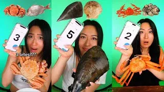 Thumbnail: Eat seafood in __ bites compilation🦀🦐🐟🐙🦑🐠✨