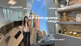 Thumbnail: AFTER WORK VLOG 🌱🖇️ 5-9 after 9-5, prep for trip, capstone project, shopping haul