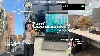 Thumbnail: 7AM PRODUCTIVE VLOG ₊🎧📓✩ engineering co-op, work life balance, 4th year uni prep, capstone meetings