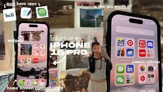 Thumbnail: WHAT'S ON MY IPHONE 16 PRO 📱review, customization, widgets, fav apps for productivity, features