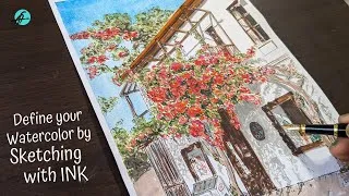 Thumbnail: WaterColor and Ink - An easy way to defining a watercolor painting for beginners - ink sketching