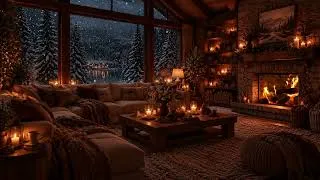 Thumbnail: Warm Fireplace and Gentle Snowfall | Soft Piano Music for Deep Sleep and Focus