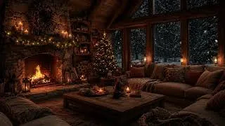 Thumbnail: Warm Fireplace and Gentle Snowfall | Soft Piano Music for Deep Sleep and Focus