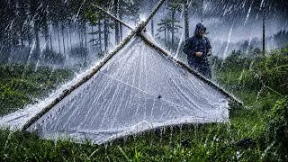 Thumbnail: SOLO CAMPING HEAVY RAIN || STRUGGLE OF SETTING UP A TENT WITH PLYSHEET
