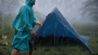 Thumbnail: SOLO CAMPING IN HEAVY RAIN WITH TARPTENT MAKE A CAMPFIRE