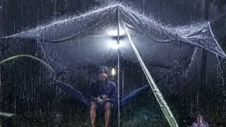 Thumbnail: ⛈️CRAZY THUNDER AND HEAVY RAIN‼️Solo Camping In Heavy Rain With Thunder and HAMOOK.