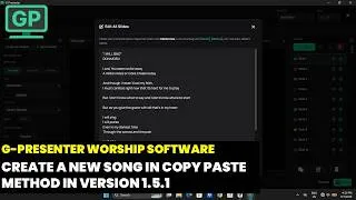 Thumbnail: G-PRESENTER WORSHIP SOFTWARE: Create A New Song In Copy Paste Method Version 1.5.1
