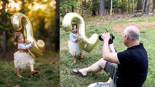 Thumbnail: Little Girl Birthday Photoshoot bts. Natural Light Kids Photography.