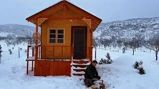 Thumbnail: Winter Camping in My CozyWooden House - Off GridLog Cabin - Surviving HeavySnowfall.