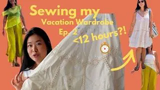 Thumbnail: Sewing my Vacation Wardrobe Ep. 2 | Upcycling a Tablecloth, a curtain and making an Organza Top!