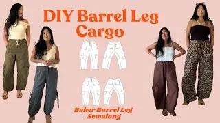 Thumbnail: Baker Barrel Leg Sewalong | Sewing Barrel Leg Cargo Pants