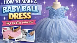 Thumbnail: How To Make a Baby Ball Dress | Step-by-Step Sewing Tutorial for Beginners 🎀✨