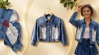 Thumbnail: ​💎 Old Denim To Viral Crop Top! Shocking Lace Jacket Transformation✂️✨