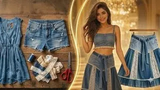 Thumbnail: ✂️🔥​Turning a Tattered Dress & Old Jeans into THIS Trendy Skirt! 🤯