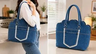 Thumbnail: 🧵Turn Old Jeans into a Stylish Denim Bag | Easy DIY Sewing Tutorial