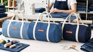 Thumbnail: 🧵 Make a Large Travel Bag from Old Jeans – Super Easy & No Pattern Needed!