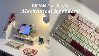 Thumbnail: Unboxing aesthetic RK N80 Low-Profile Mechanical Keyboard 🎀💗