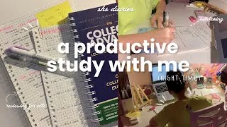 Thumbnail: a productive study with me (night time) 🎀 shs diaries, timelapse studying 🧸