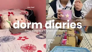 Thumbnail: dorm diaries - ep 1 🩰 living alone as a 17 years old student, days with me, what i eat 🐈