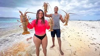 Thumbnail: Lobster Season Opener in Jamaica 🇯🇲 | Catch & Cook On The Rocks