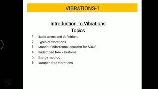 Thumbnail: Vibrations:- Energy method-1