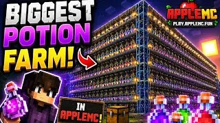 Thumbnail: I made biggest potion Farm in AppleMc BananaRealm. #applemc #lifesteal #grinding #build #minecraft🍎🍌