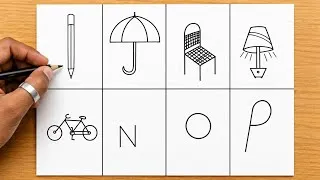 Thumbnail: Draw 8 Easy Object Using Letters I To P | Creative Alphabet Drawing.