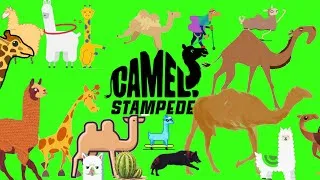 Thumbnail: animal stampede - 9 | camel stampede green screen | giraffe version | camel run | Lama