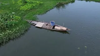 Thumbnail: Traditional Wooden Boat in Fish Pond | Peaceful Village Scene in Bangladesh