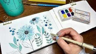 Thumbnail: Part 2: Whimsical Flowers Ink and Wash