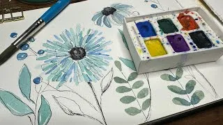 Thumbnail: Part 1: Whimsical Flowers: Ink and Wash 