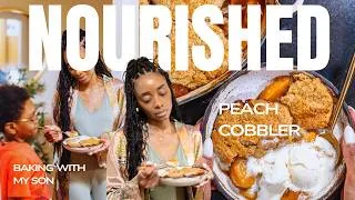 Thumbnail: Southern Peach Cobbler from Scratch | Becoming the Mother I Never Had | Baking with My Son Edition
