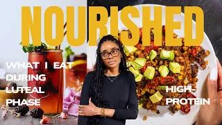 Thumbnail: What I Eat in a Day for Hormone Support | Luteal Phase Meals + High Protein Sweet Potato Taco Bowl