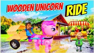 Thumbnail: Wooden Unicorn Handmade Ride @shaniLife45  #trolley #unicorn