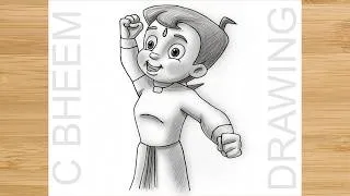Thumbnail: Chhota bheem cartoon outline drawing easy - How to draw chhota bheem cartoon drawing step by step