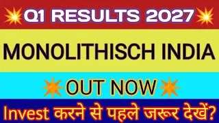 Thumbnail: Monolithisch India Q1 Results 2026 🔴Monolithisch India Results 🔴Monolithisch India Share Latest News
