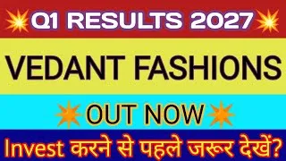 Thumbnail: Vedant Fashions Q1 Results 🔴 Manyavar Result 🔴Vedant Fashions Share Latest News 🔴Manyavar Share News