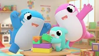 Thumbnail: Baby Sharks learn BABYSITTING - Good Behavior for Kids