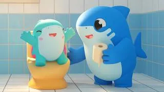 Thumbnail: Baby Shark learns to Go Potty!" | Nursery Rhymes for Kids | Shark Academy"